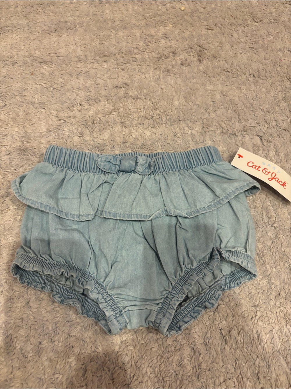 Cat & Jack Light Blue Ruffle Blooming Shorts